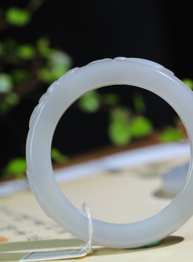 正品天然玉石新疆和田玉烟紫手镯