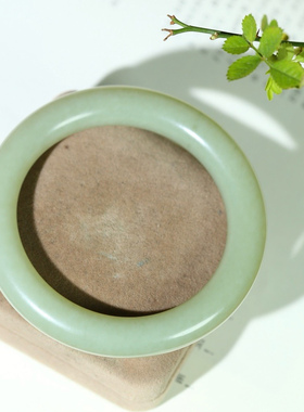 天然新疆和田青白玉平安镯精品