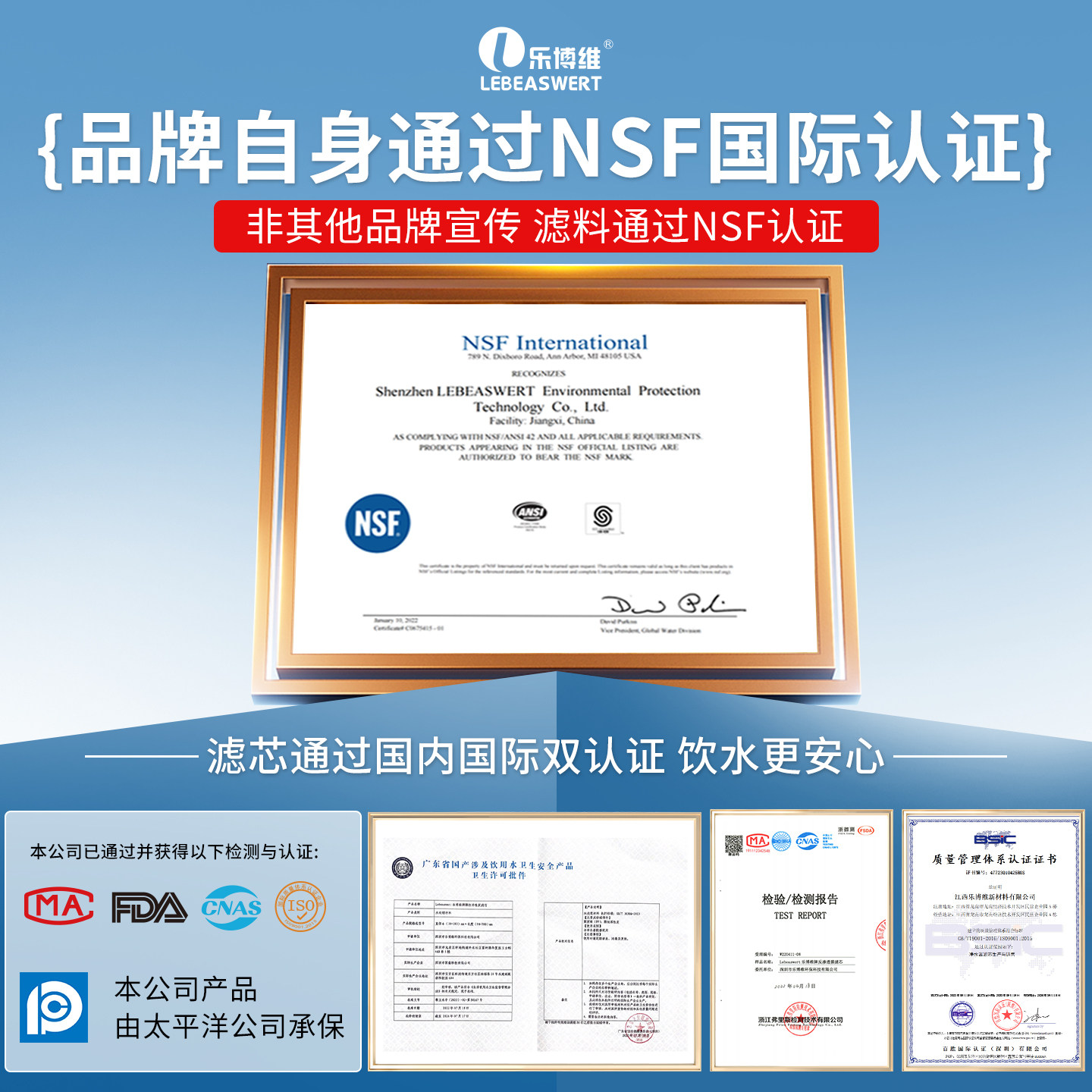 乐博维适配苏宁极物小Biu净水器机R500-W1滤芯ppc复合ro反渗透膜