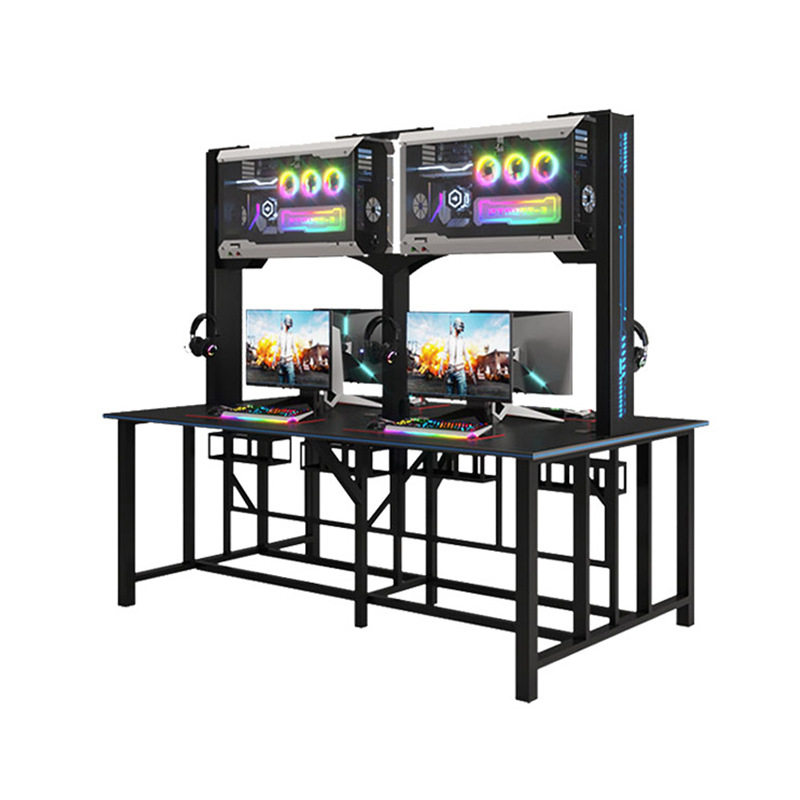 网咖桌现代简约电竞机箱桌多人位机箱一体桌风冷防盗家用电竞馆桌,淘宝优惠券,粉丝福利购,淘宝优惠卷