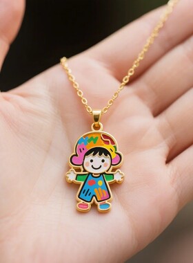 宝宝纪念礼物定制涂鸦项链