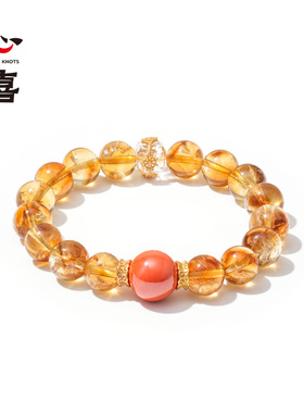 天然黄水晶手串招财转运