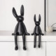 Nordic style matte ceramic long-eared rabbit ornament