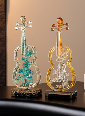 新款小提琴摆件创意酒柜玄关电视柜摆设工艺品乔迁礼物开业礼品