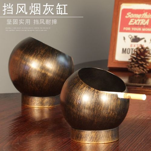 tt烟灰缸潮流酒吧创意个性商用金属大号家用客厅烟灰桶超大特大烟 - 图0