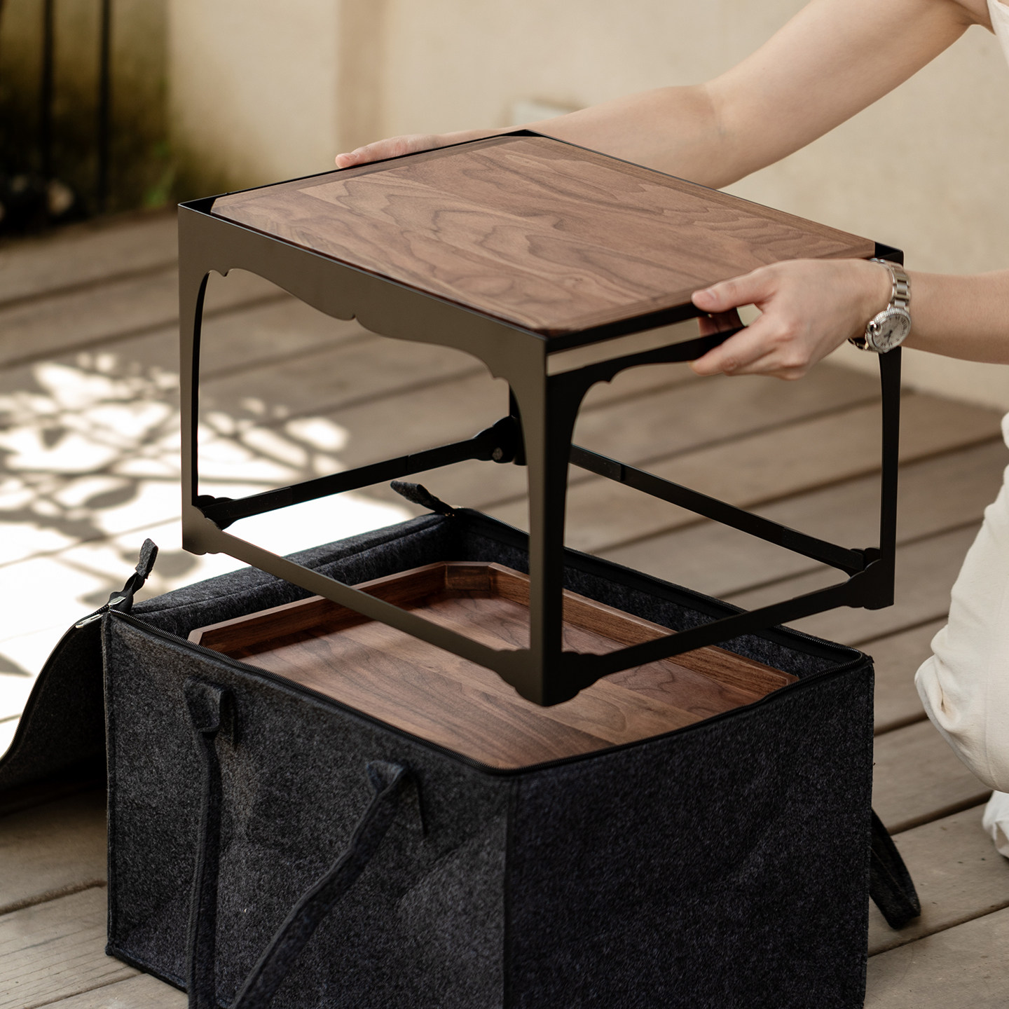 梵汝云游移动茶室户外小茶桌旅行露营创意胡桃木便携收纳茶桌茶几,淘宝优惠券,粉丝福利购,淘宝优惠卷