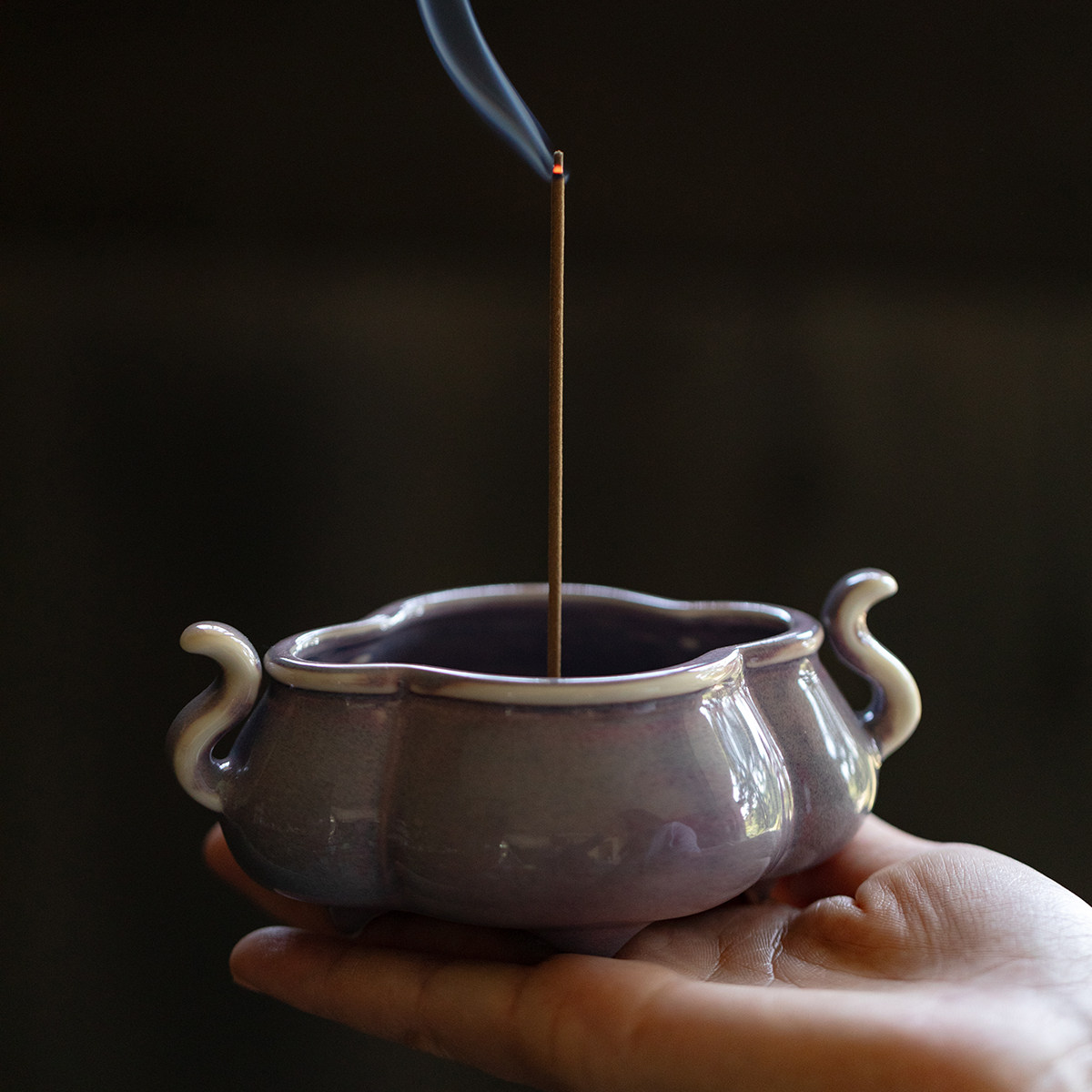 梵汝 故宫红陶瓷线香炉家用室内小号香薰炉香道檀香线香插新中式,淘宝优惠券,粉丝福利购,淘宝优惠卷