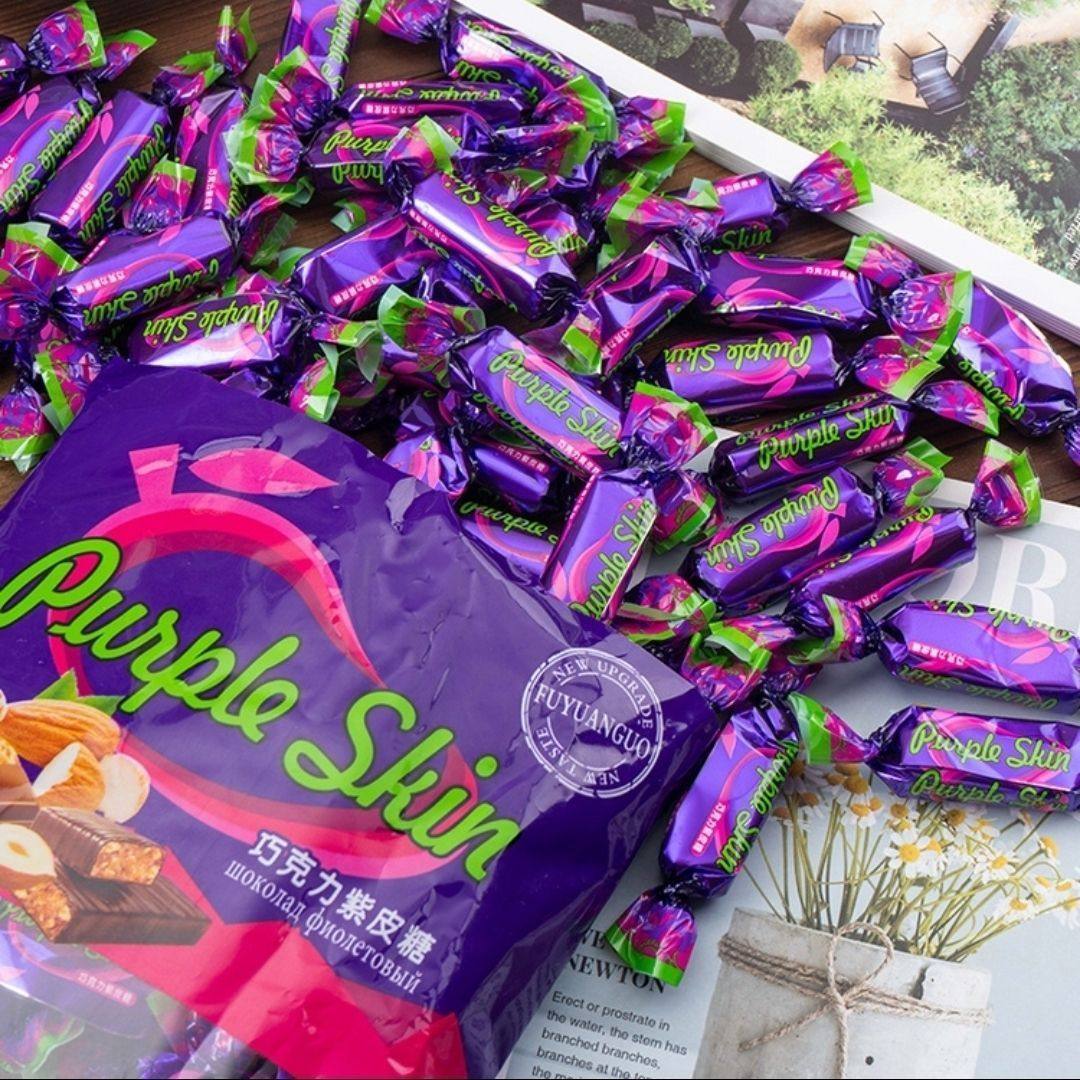 紫皮糖俄罗斯风味果仁夹心巧克力糖果喜糖年货休闲零食摆盘下午茶,淘宝优惠券,粉丝福利购,淘宝优惠卷