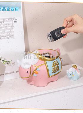 年生肖马上e有钱唐胖马桌面收纳摆件糖果盒玄关客厅乔迁新年礼品.