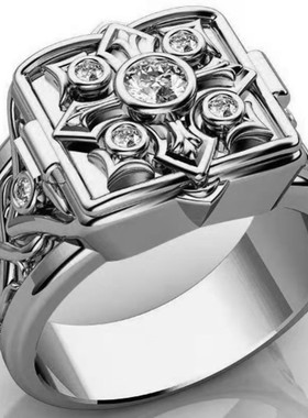 可以放东西的戒指储物空间创意雕花翻盖扳指大拇指藏东西复古男士