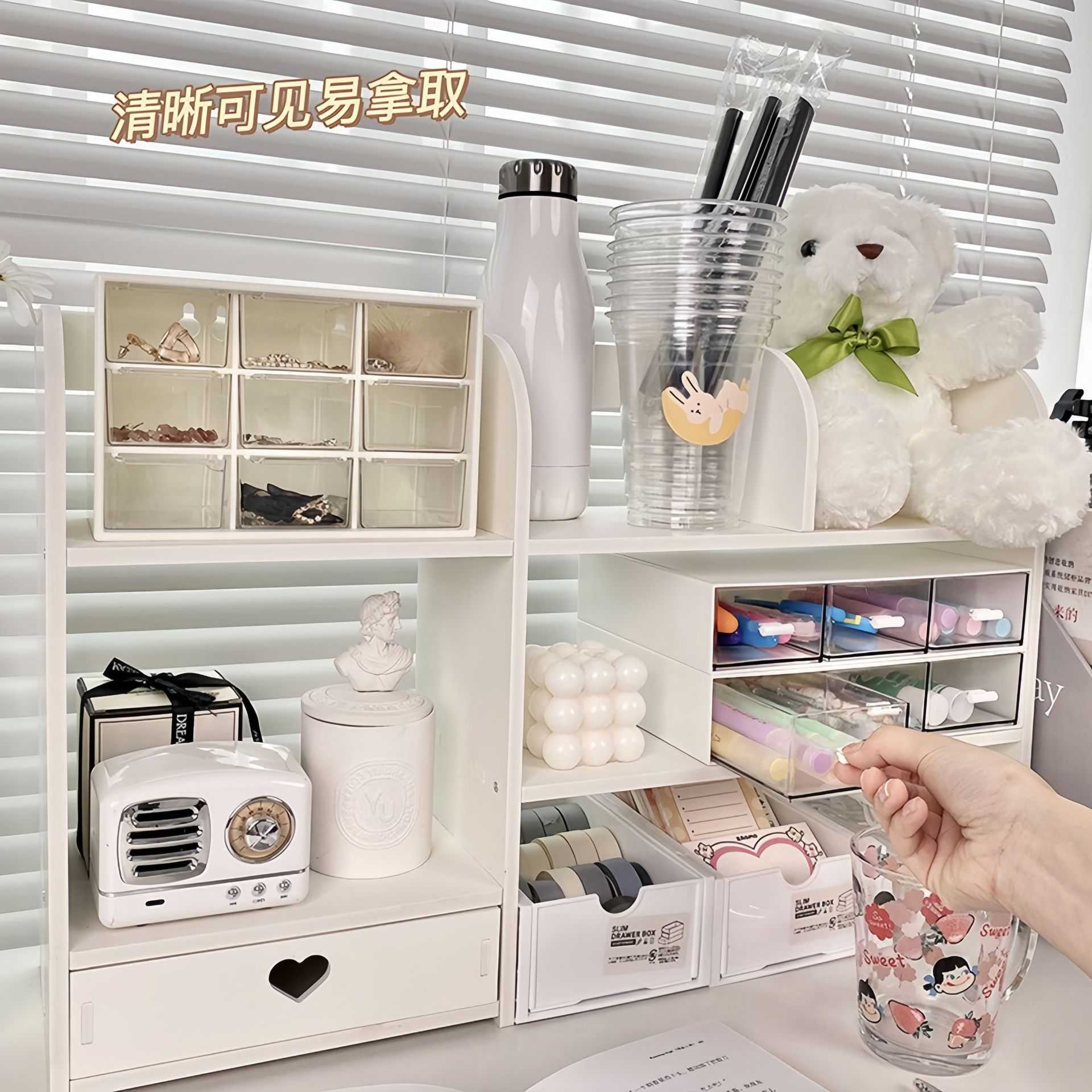 Ins wind desktop student storage shelf multi-function desk