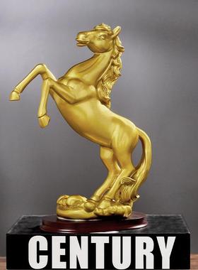 新中式金色马到成功摆件客厅玄关酒柜办公室装饰摆设乔迁新居礼品