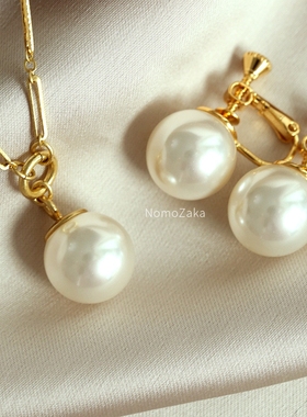 NOMOZAKA设计师品牌小众仿真珍珠贝珠项链锁骨链通勤日常