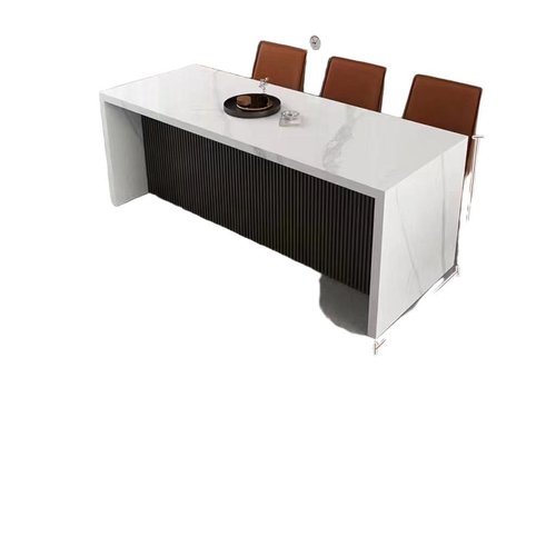 G*小户型奶油风岩板岛台餐桌开放式厨房餐厅隔断沙发后长条吧台可 - 图3