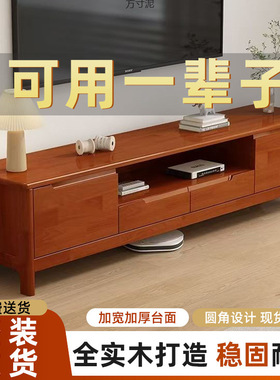 实木电视柜小户型客厅落地柜简约家用影视柜实木收纳柜储物柜组合