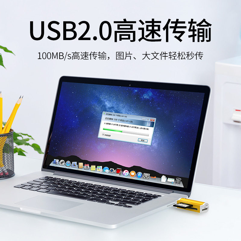 读卡器多合一多功能SD/TF/MS/MD高速手机佳能相机存储内存卡U盘电脑车载四合一手机安卓通用读取数据传输下载