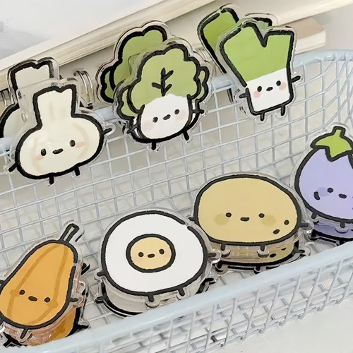 办公文件夹小夹子可爱蔬菜搞怪夹子学生卡通高颜值pp夹小礼品便签 - 图2