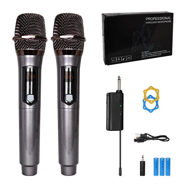 专业一拖二无线麦克风可调频KTV话筒舞台演出KTV唱歌会议K歌,淘宝优惠券,粉丝福利购,淘宝优惠卷