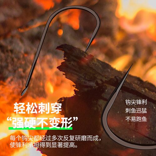 钛合金新关东蝴蝶线槽超细钩条黑坑鲤鱼鲢鳙渔沟无倒刺褐色钓鱼钩 - 图1