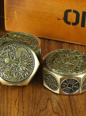 八面转钱十面转龙手把件黄铜工艺解压魔方创意雕刻高档龙年手把件