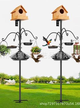 跨境电商亚马逊源头工厂现货工艺品金属铁艺户外鸟屋喂鸟器支