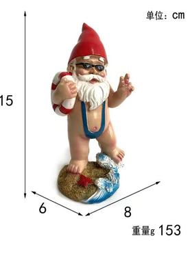 跨境海浪冲浪矮人装饰品摆件海洋设计矮人侏儒精灵救生圈家居庭院