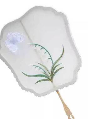 蚕丝扇子diy材料自制骨架手工材料包配件装饰品古风团扇汉服