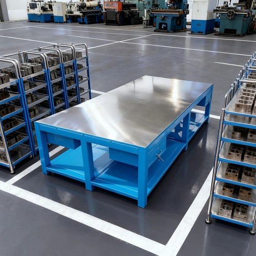 模具钳工台重型钢板工作台虎钳台模具维修操作台飞模台实训桌定制 - 图3