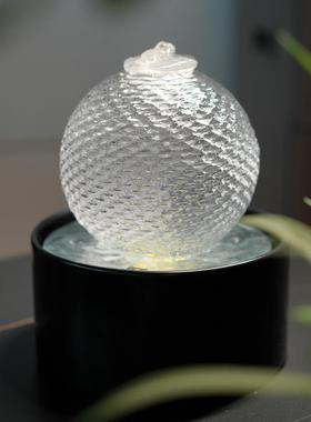 喷泉流水摆件循环水招财客厅小型办公桌面装饰创意造景风水轮礼物