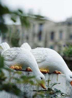 花园装饰户外庭院小鸭子摆件美式田园风别墅小院水池露台布置造景