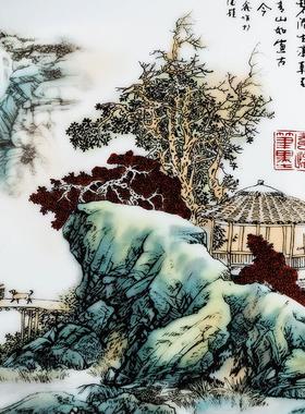 景德镇陶瓷简约现代家居装饰盘子挂盘坐盘酒柜装饰品现代中式摆件