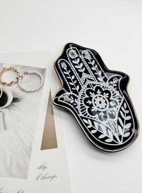 塔罗场景布置小物件用具陶瓷收纳盘手掌托盘氛围装饰摆设摆件道具