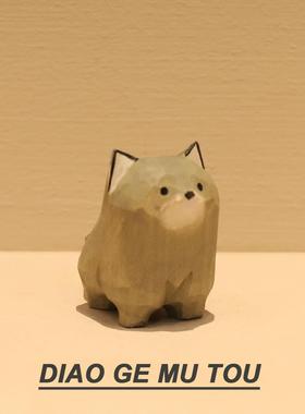 手工木雕小羊小狼木质小灰狼小绵羊桌面摆件情侣生日礼物可爱女