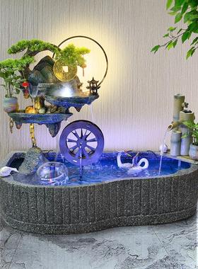 假山流水喷泉客厅阳台花园鱼池鱼缸造景观水景招财风水轮庭院摆件