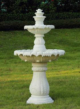 大型欧式流水喷泉户外花园鱼池水景庭院落地装饰室内婚庆摆件圆形