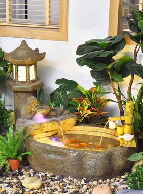 田园假山喷泉流水摆件循环水室内水景观造景户外布置庭院阳台鱼池