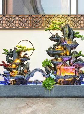 假山流水喷泉鱼池户外庭院别墅摆件酒店会所风水轮装饰水系造景观