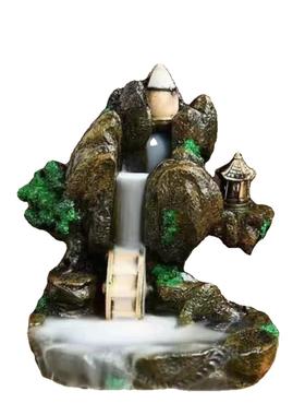 大号假山高山流水倒流香炉家用高档玄关香薰炉办公室桌面摆件