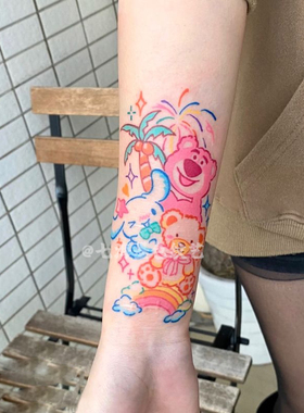 蜡笔小新彩色纹身贴防水持久贴纸