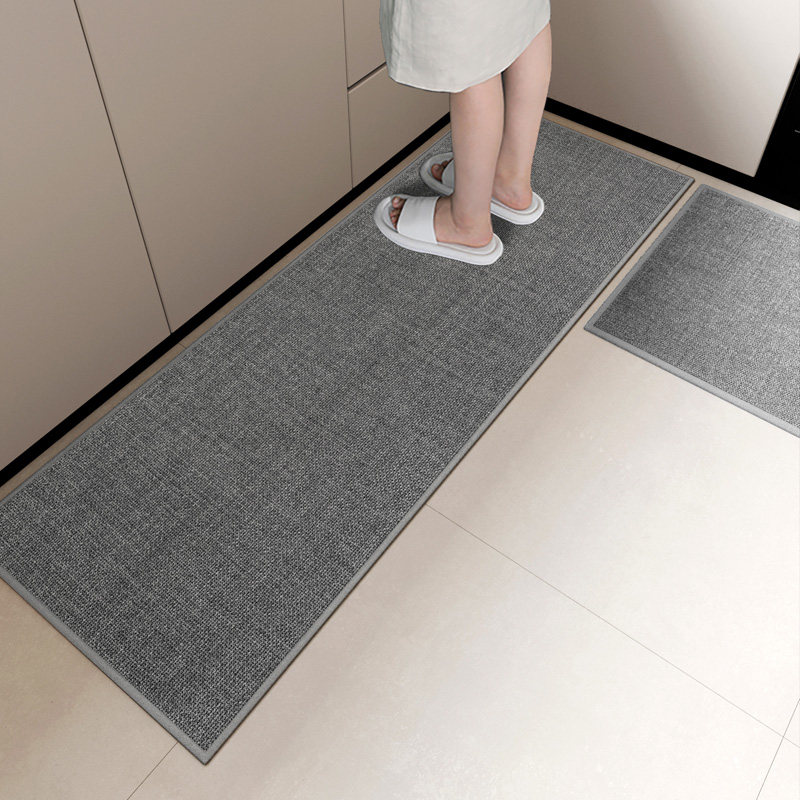 Kitchen floor mats, anti-slip and oil-repellent, special water-absorbent foot mats, long door mats, 2023 new waterproof mats, stain-resistant carpets