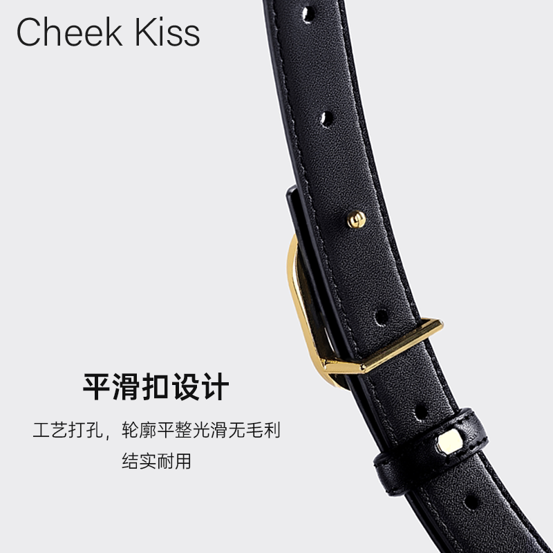 官网小c&k皮带女款2025新款黑色真皮女士腰带百搭装饰配牛仔裤带