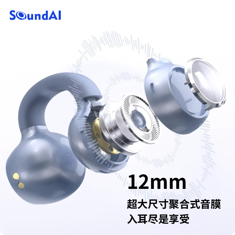 声智AI珍珠耳夹式耳机蓝牙骨传导开放式不运动跑步骑行专用24新款 - 图0