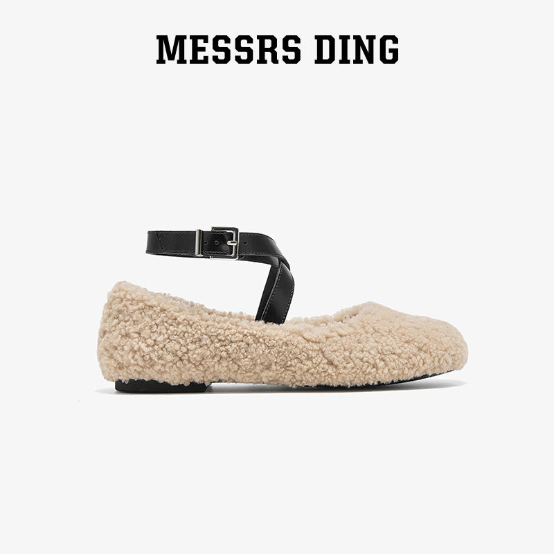 MD女鞋·冬宜·秋冬新款复古毛毛玛丽珍鞋女平底单鞋绑带芭蕾舞鞋,淘宝优惠券,粉丝福利购,淘宝优惠卷