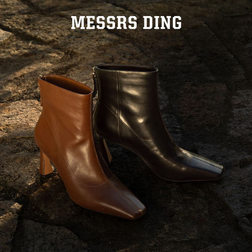 [博主同款]MD女鞋·斯人·时装靴高智感胎牛秋冬高跟靴MESSRSDING - 图1