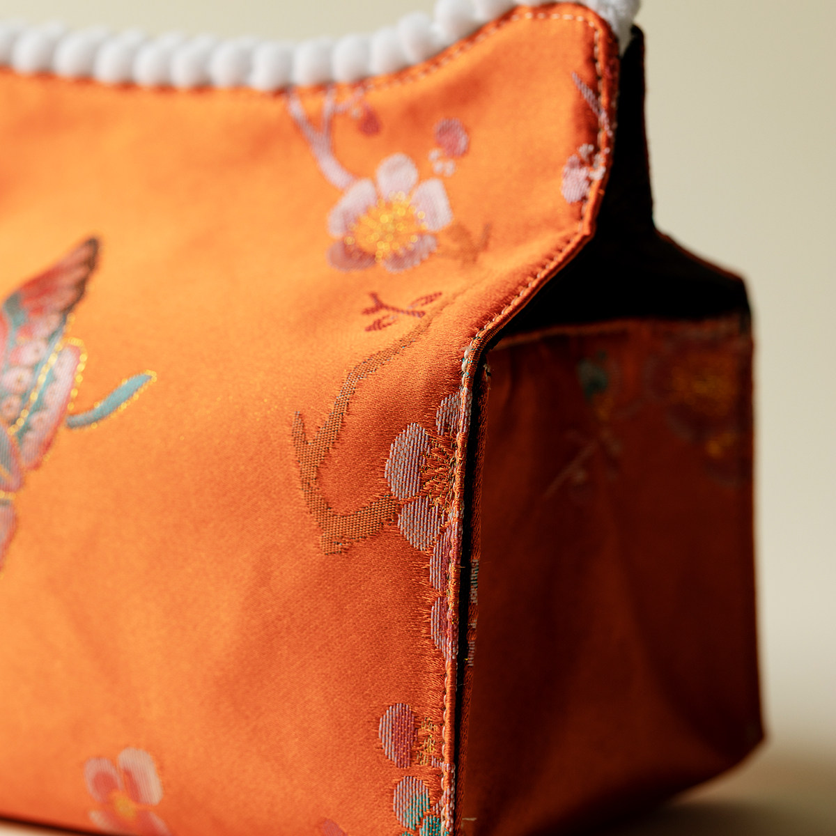 无落创意居家布艺纸巾盒刺子绣蝴蝶抽纸盒客厅车载纸巾收纳包装饰,淘宝优惠券,粉丝福利购,淘宝优惠卷