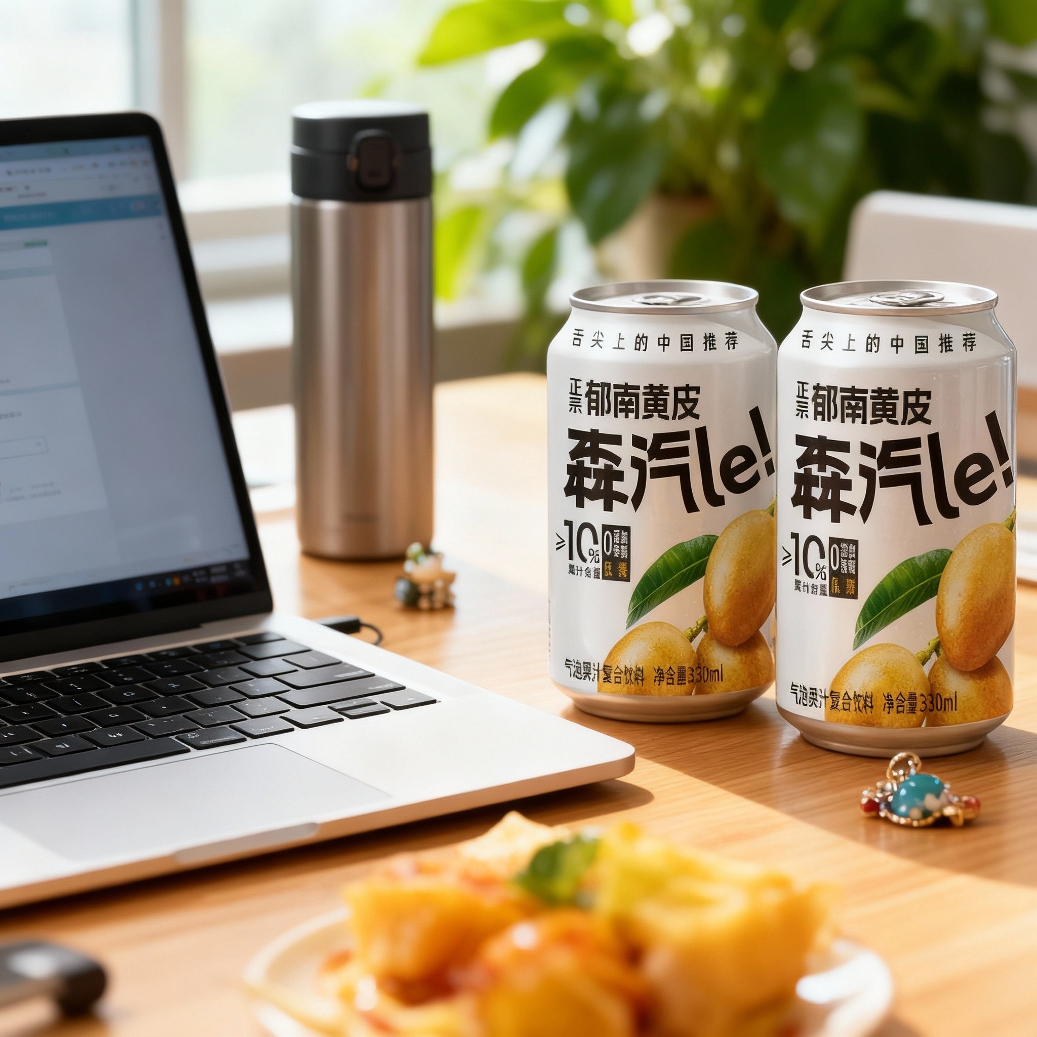 【关注立减5】森汽le郁南黄皮果汁0香精低糖气泡水饮料330ml*2罐