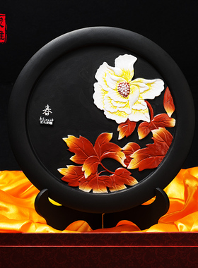 金乌炭雕 春夏秋冬 四件组合装 中国风酒柜书桌办公桌装饰品摆件