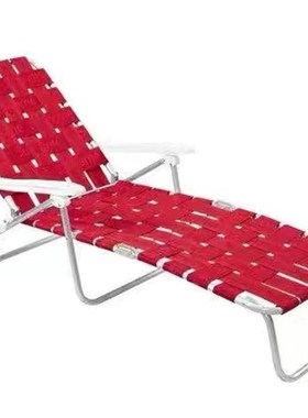 sup2021新品编织椅便携折叠靠椅躺椅休闲沙滩阳台户外潮品午睡床