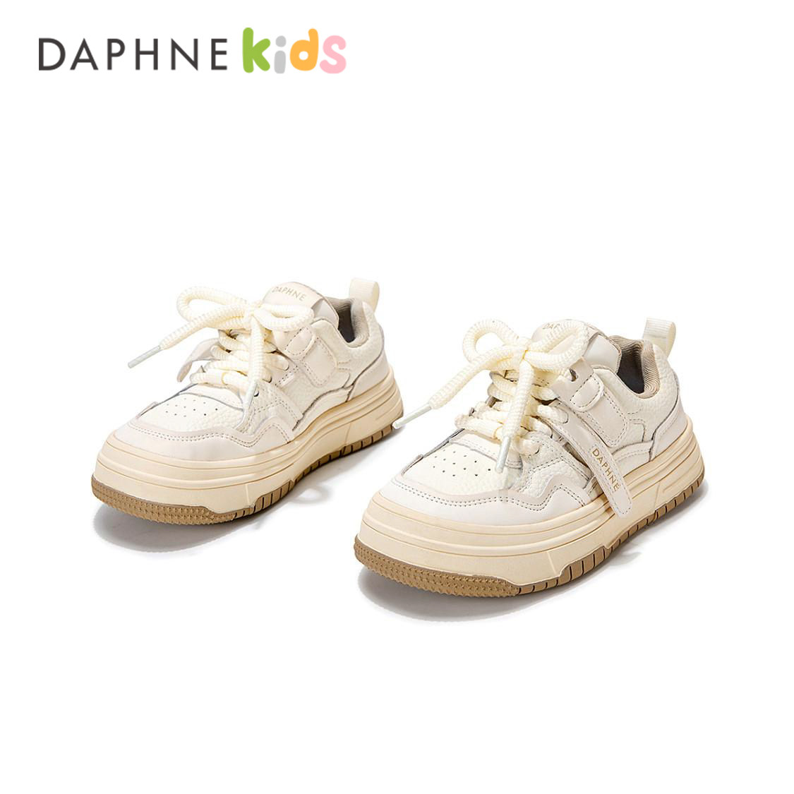达芙妮女童鞋子儿童休闲运动鞋2025春秋季新款女孩皮面小白鞋板鞋,淘宝优惠券,粉丝福利购,淘宝优惠卷