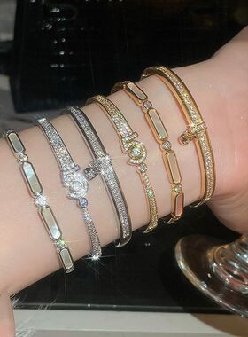 设计时尚波浪手环18卡扣真金电镀